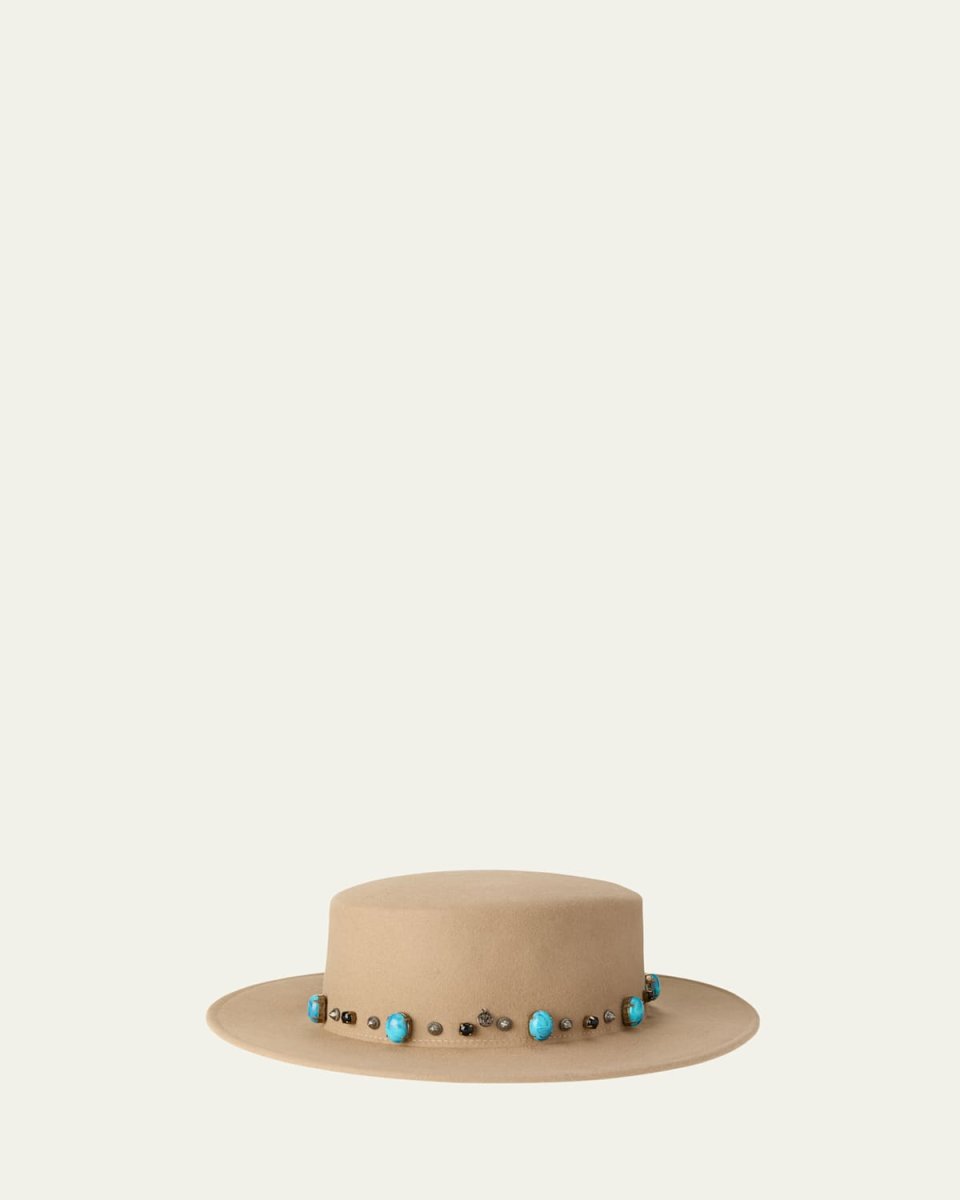 Kiki Stone & Studs Wool Felt Gaucho Hat